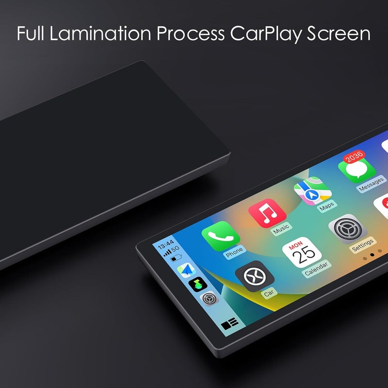 CarABC Wireless Carplay Screen for Car, 10.3'' Portable CarPlay & Android Auto Touchscreen, with 60Fps,1600 * 720 Ultra High Resolution, Support Steering Wheel Control - Image 2